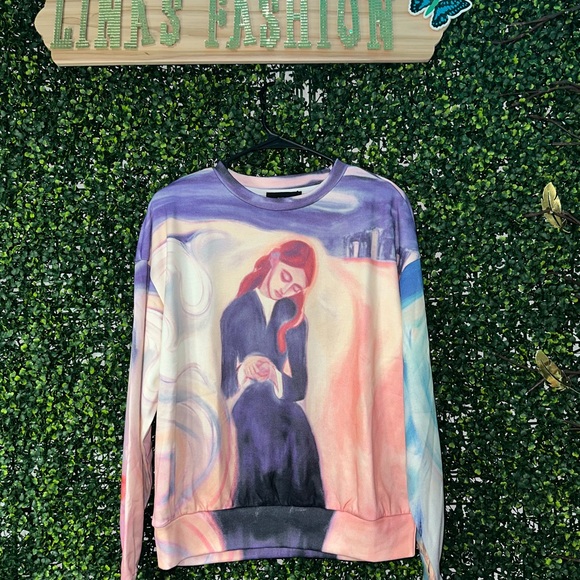 Cider Sweaters - Cider Artistic Purple and Pink Sweater